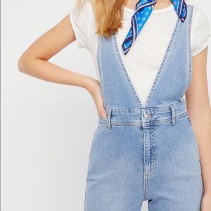 Free people wide legged overalls